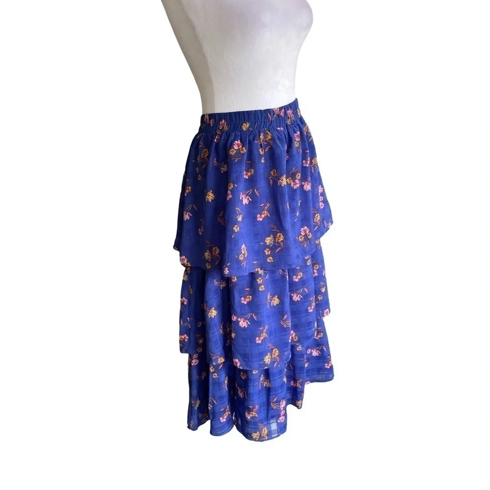 Draper James RSVP Tiered Ruffle Midi Skirt Size Large